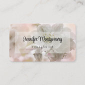 リンゴの花の白い写真 名刺 (正面)