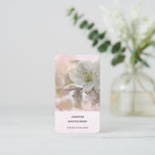 リンゴの花の白い写真 名刺 (スタンド正面)