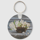 リンゴの花の静物画 – オリジナル美術プリント キーホルダー (裏面)