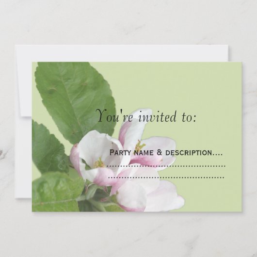 リンゴの花パーティの招待状 招待状 (正面)