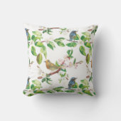 リンゴの花春の鳥のパターン クッション (正面)