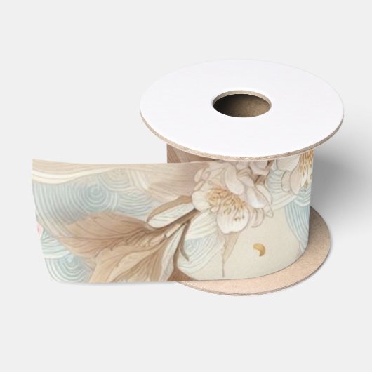 リンゴの花枝 サテンリボン (リール)