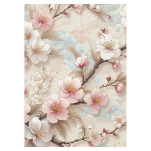リンゴの花枝 テーブルクロス (正面)