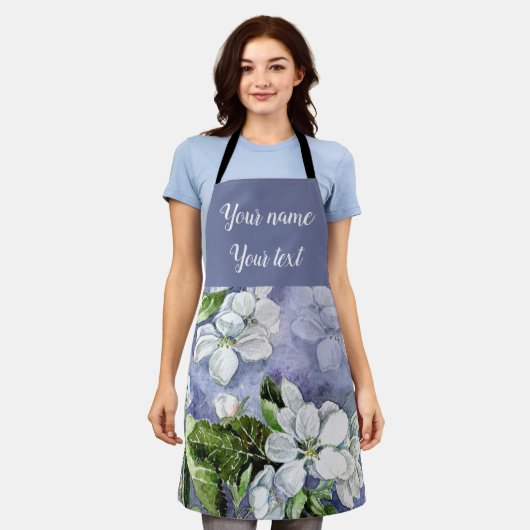 リンゴの花 エプロン (着用した状態)