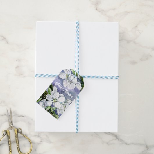 リンゴの花 ギフトタグ (より糸付き)