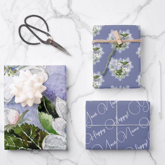 リンゴの花 ラッピングペーパーシート (正面)