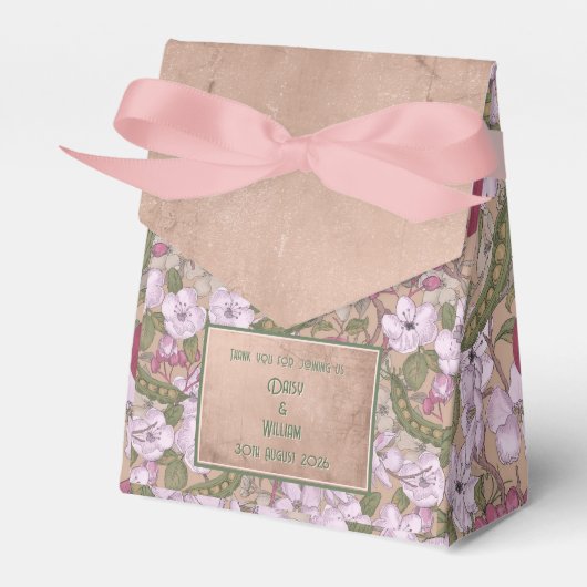 リンゴの花 - 結婚のお礼箱 フェイバーボックス (正面サイド)