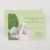 リンゴの花 緑のRSVPカード 招待状 (正面/裏面)