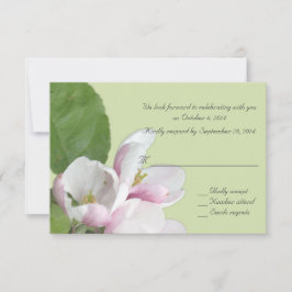 リンゴの花 緑のRSVPカード 招待状