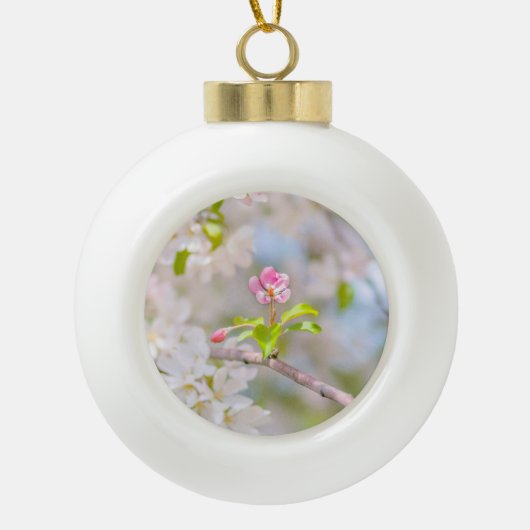 リンゴの花 – 美しい セラミックボールオーナメント (正面)