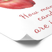 リンゴの赤ちゃんシャワー – 瓶にキャンディーの数を推測 ポスター (角)