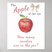 リンゴの赤ちゃんシャワー – 瓶にキャンディーの数を推測 ポスター (正面)