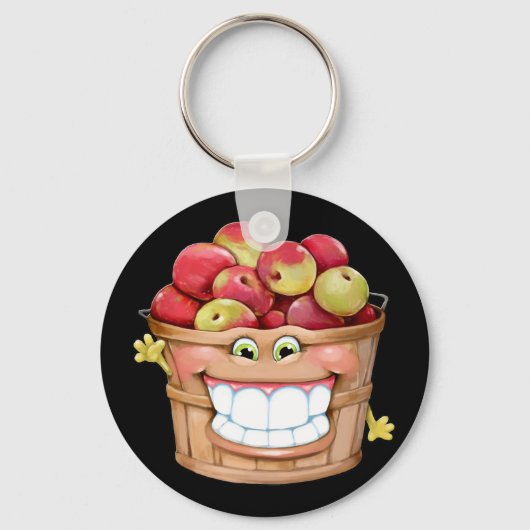 リンゴはどうだ?!幸せなリンゴ! キーホルダー (正面)