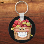 リンゴはどうだ?!幸せなリンゴ! キーホルダー (正面)