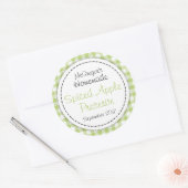 リンゴは緑色の丸いジャムジャー食品ラベルを保存 ラウンドシール (封筒)