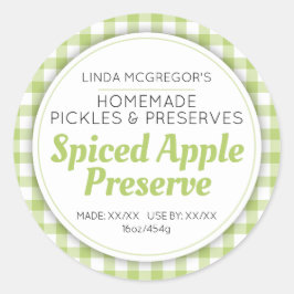 リンゴは緑色の丸いジャムジャー食品ラベルを保存 ラウンドシール