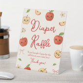 リンゴまたは目の赤ちゃんシャワーおむつラッフル 台座サイン (インサイチュ)