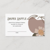 リンゴをテーマにした赤ちゃんシャワーおむつラッフル エンクロージャーカード (正面)