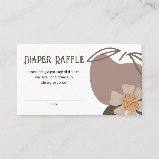 リンゴをテーマにした赤ちゃんシャワーおむつラッフル エンクロージャーカード (正面)