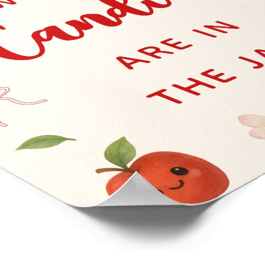 リンゴをテーマにした赤ちゃんシャワー数を推測 ポスター (角)