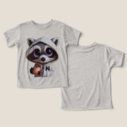 リンゴを持つアライグマ (デザイン正面&裏面)