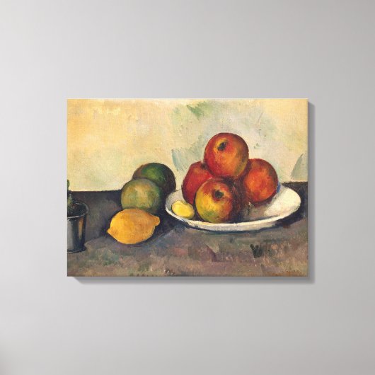 リンゴを持つ静物生活， c.1890 キャンバスプリント (正面)