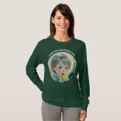 リンゴを1日1個引用格言 かわいいTシャツ Tシャツ (正面フル)