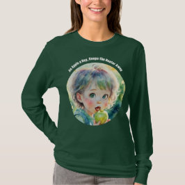 リンゴを1日1個引用格言 かわいいTシャツ Tシャツ