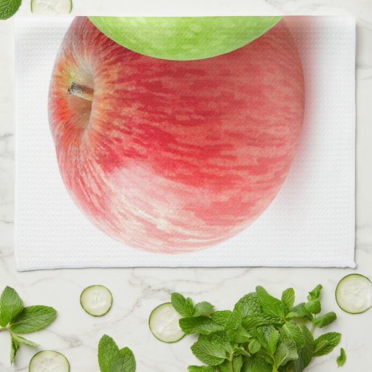 リンゴを2つ キッチンタオル (折り畳み)