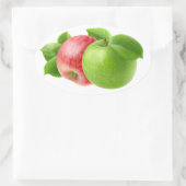 リンゴを2つ 楕円形シール (バッグ)