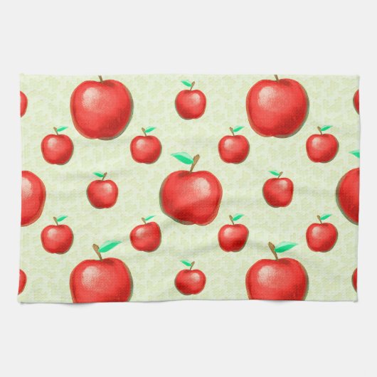 リンゴエレガント模様ハニカム背景 | キッチンタオル (横)