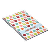 リンゴカラフル及び水玉模様シームレス模様 ノートブック (右側)