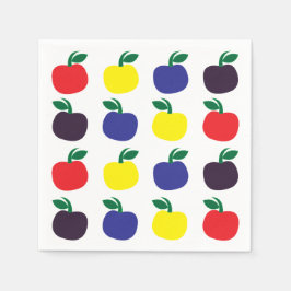 リンゴカラフル果実 スタンダードカクテルナプキン