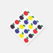 リンゴカラフル果実 スタンダードカクテルナプキン (角)