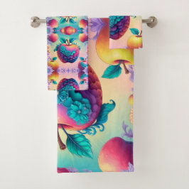 リンゴカラフル バスタオルセット