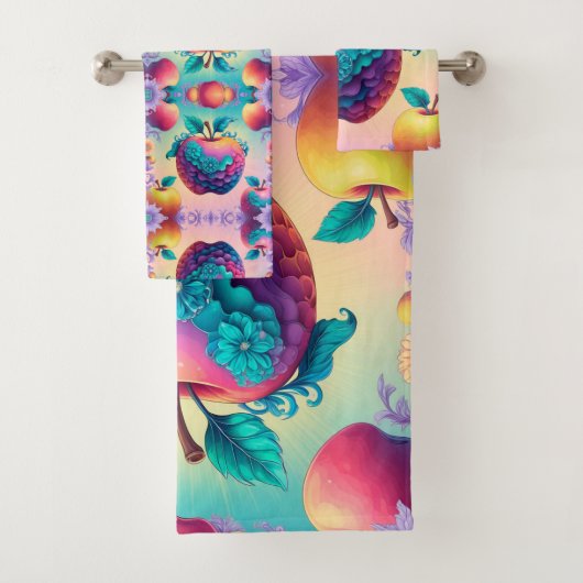 リンゴカラフル バスタオルセット (インサイチュ)