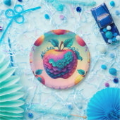 リンゴカラフル ペーパープレート (パーティー)