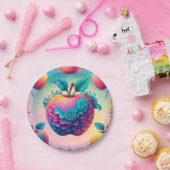 リンゴカラフル ペーパープレート (パーティー)