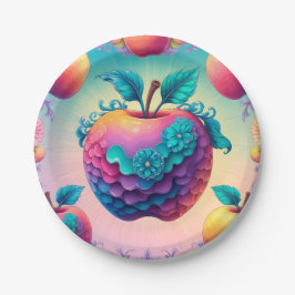 リンゴカラフル ペーパープレート