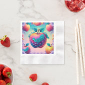 リンゴカラフル 縁ありカクテルナプキン (インサイチュ)