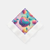 リンゴカラフル 縁ありカクテルナプキン (角)