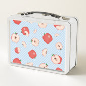 リンゴパーソナライズされたとドットの先生 メタルランチボックス (裏面)