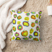 リンゴファンキー水色フルーツデザイン クッション (ブランケット)