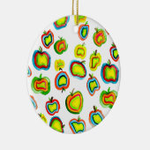 リンゴファンキー水色フルーツデザイン セラミックオーナメント (右)