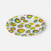 リンゴファンキー水色フルーツデザイン ペーパープレート (アングル)