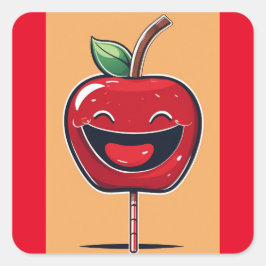リンゴユーモアのある スクエアシール