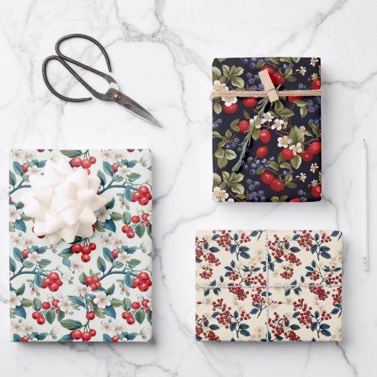 リンゴンベリー ラッピングペーパーシート (正面)