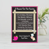 リンゴ付き先生のベビーシャワー招待状 招待状 (スタンド正面)