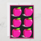 リンゴ付き先生のベビーシャワー招待状 招待状 (裏面)