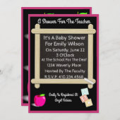 リンゴ付き先生のベビーシャワー招待状 招待状 (正面/裏面)